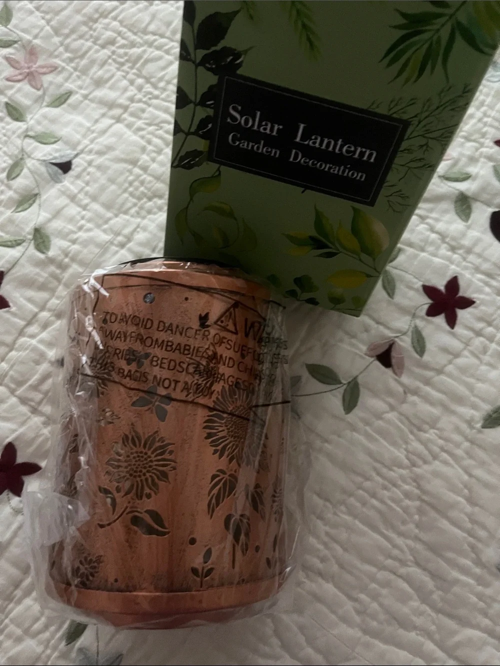 Solar Garden Lantern/Decoration - Copper Floral
